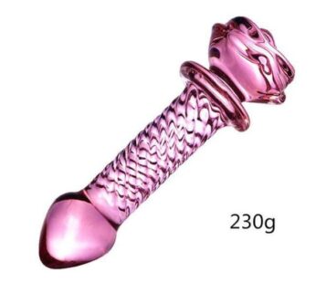 Rose Shaped Pyrex Glass Dildo Butt Plug